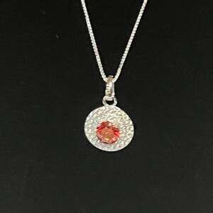 1.0ct Red Moissanite Pendant Necklace, GRA Certified